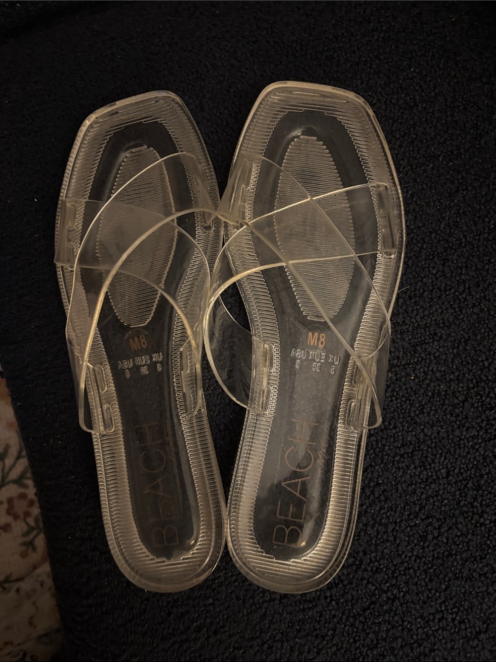 Beach Clear Crisscross Slide Sandal - Transparent
